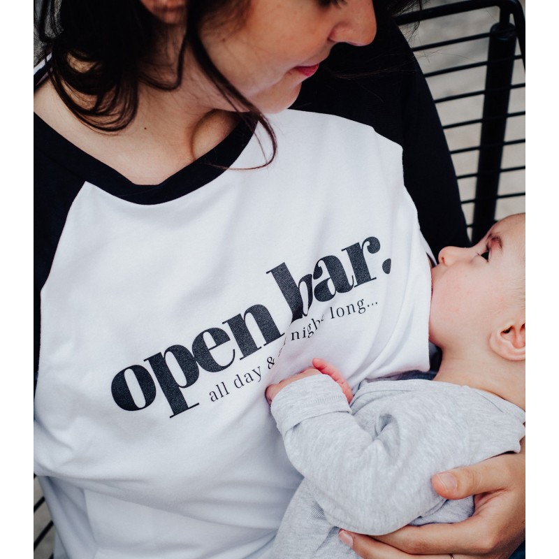 T-shirt d'allaitement Tajinebanane "Open bar" avec boutons pression