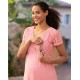Robe de grossesse à allaitement en broderie anglaise rose