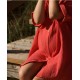 Robe chemise de grossesse et d’allaitement Bertille corail