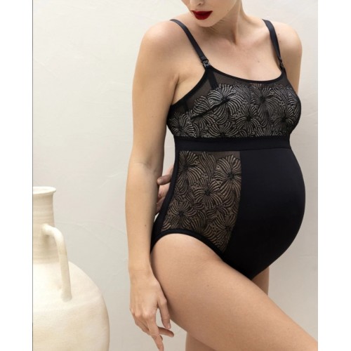 BODY DE GROSSESSE ET D'ALLAITEMENT DAHLIA NOIR