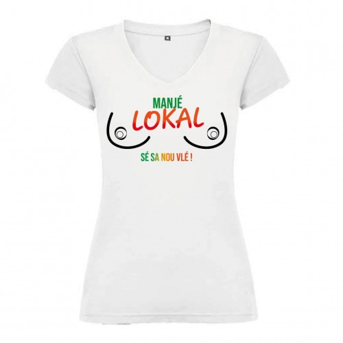 T-shirt d'allaitement "Manjé lokal"