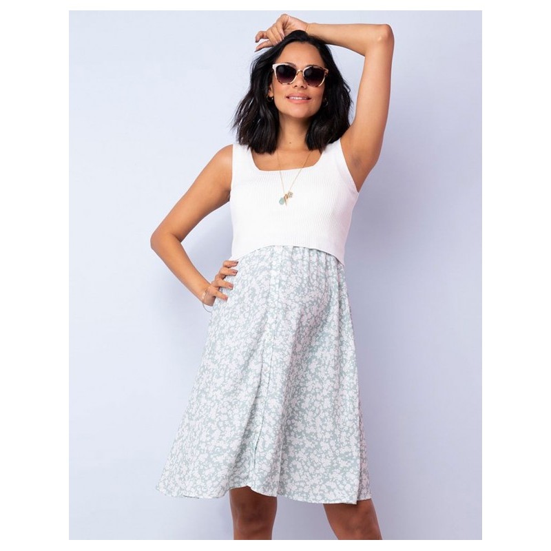ROBE FLEURIE DE GROSSESSE ET D'ALLAITEMENT ATISHA