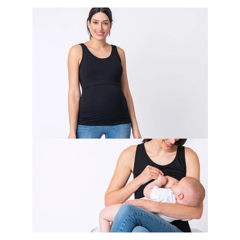 DEBARDEUR DE GROSSESSE ET D'ALLAITEMENT LAINA NOIR