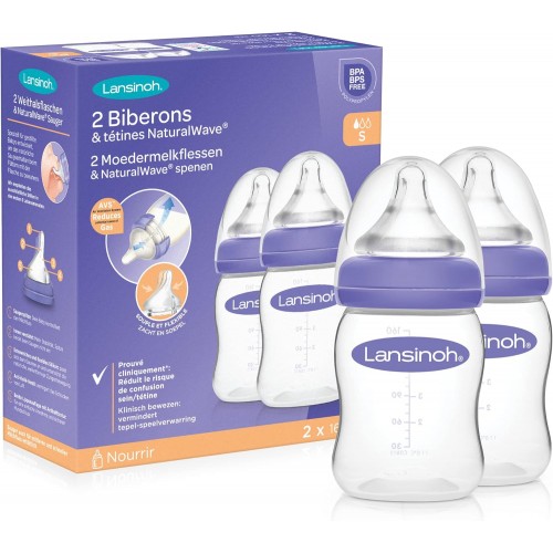 Kit de 2 biberons Lansinoh 160ml