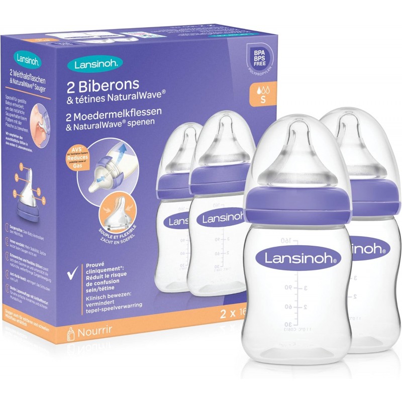 Kit de 2 biberons Lansinoh 160ml