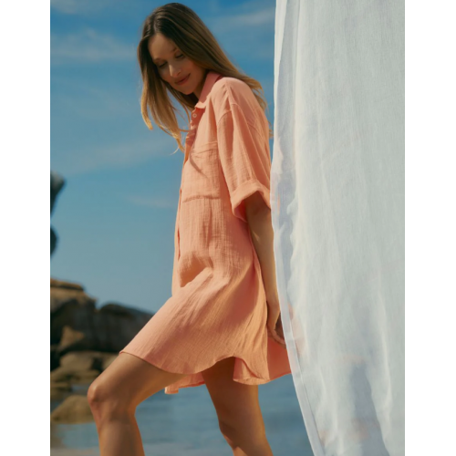 Chemise de nuit de maternité couleur abricot