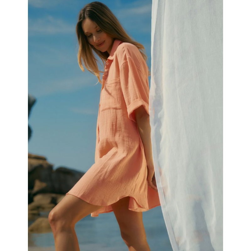 Chemise de nuit de maternité couleur abricot