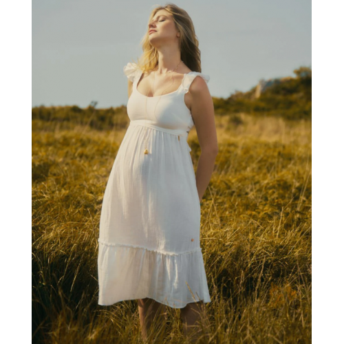 Robe de grossesse et d'allaitement MELODY coloris blanc