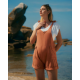 salopette short de maternité Eloise abricot
