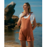 Salopette short de maternité Eloise abricot