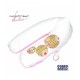 Coussin d'allaitement et de maternité CORPOMED + Housse Azuretti Bulles Rose Blanc