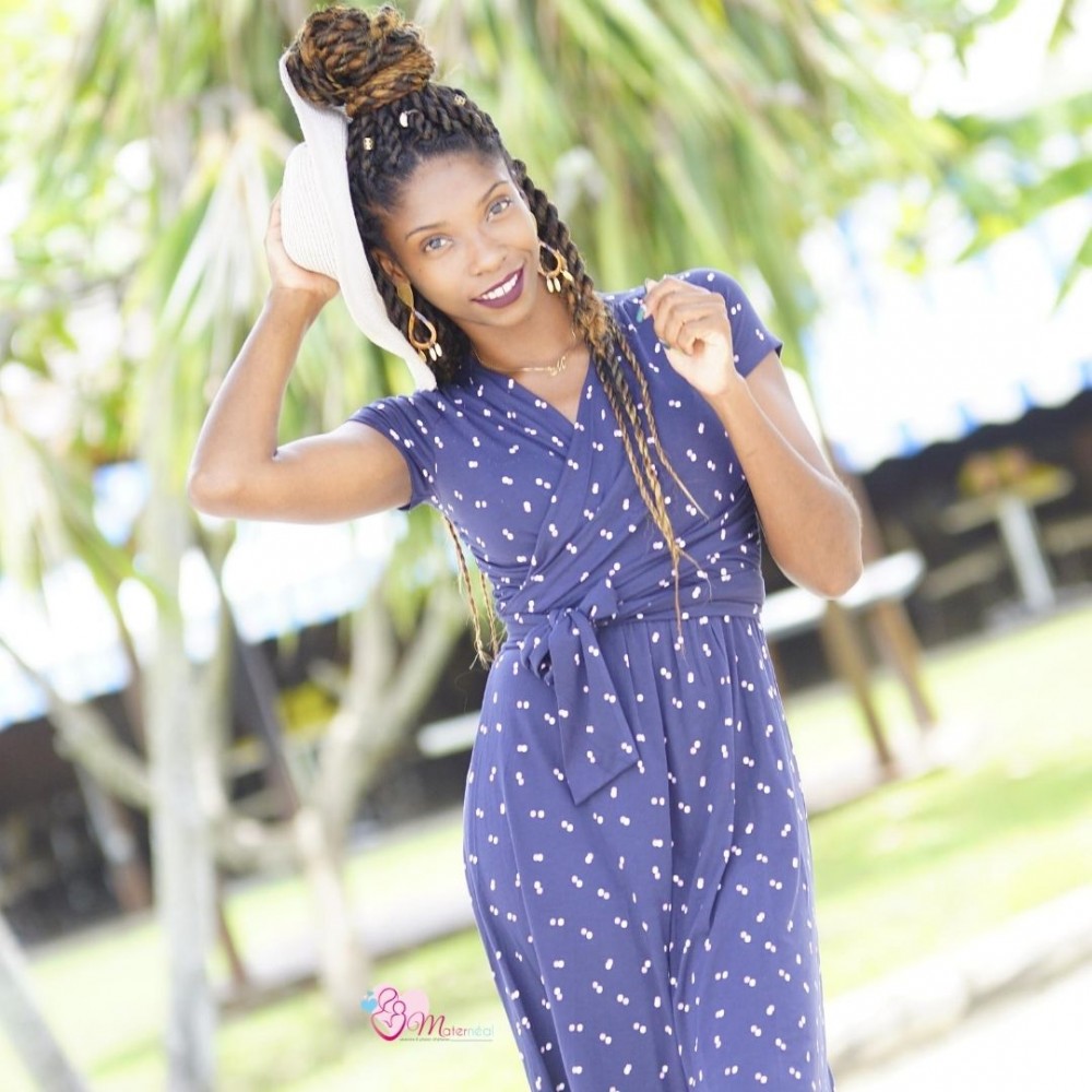 Robe grossesse bleu marine cheap
